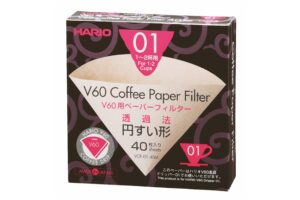 Hario V60 Paper Filter 01 Dripper 40 Sheets - Unbleached