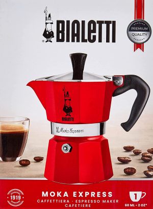 Bialetti Moka ExpressCoffee Maker Red - 1 Cup - Image 2