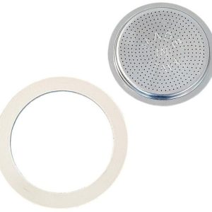 Bialetti 1 Gasket + 1 Filter Plate for Venus, Kitty, Mussa - 4 Cups