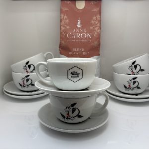 1kg Caron coffee beans + 6 Caron cappuccino cups